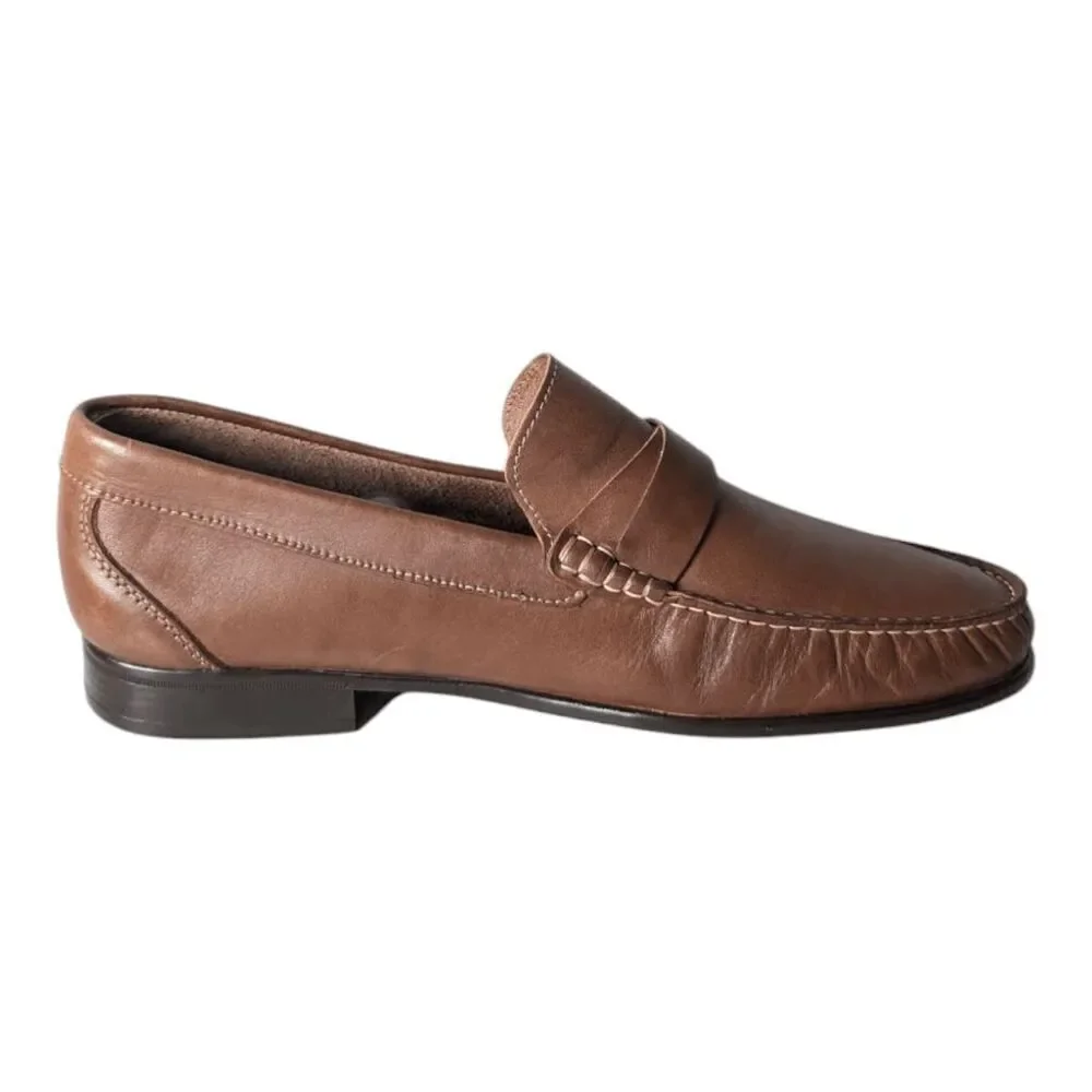 SANDRO MOSCOLONI Diego Brown Leather Loafer Size 11D
